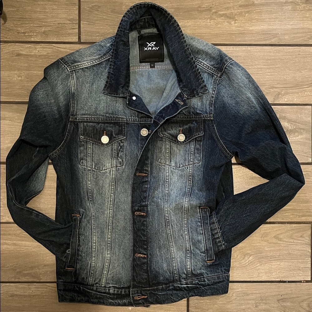 Men's Dark Blue Washed Denim Jacket